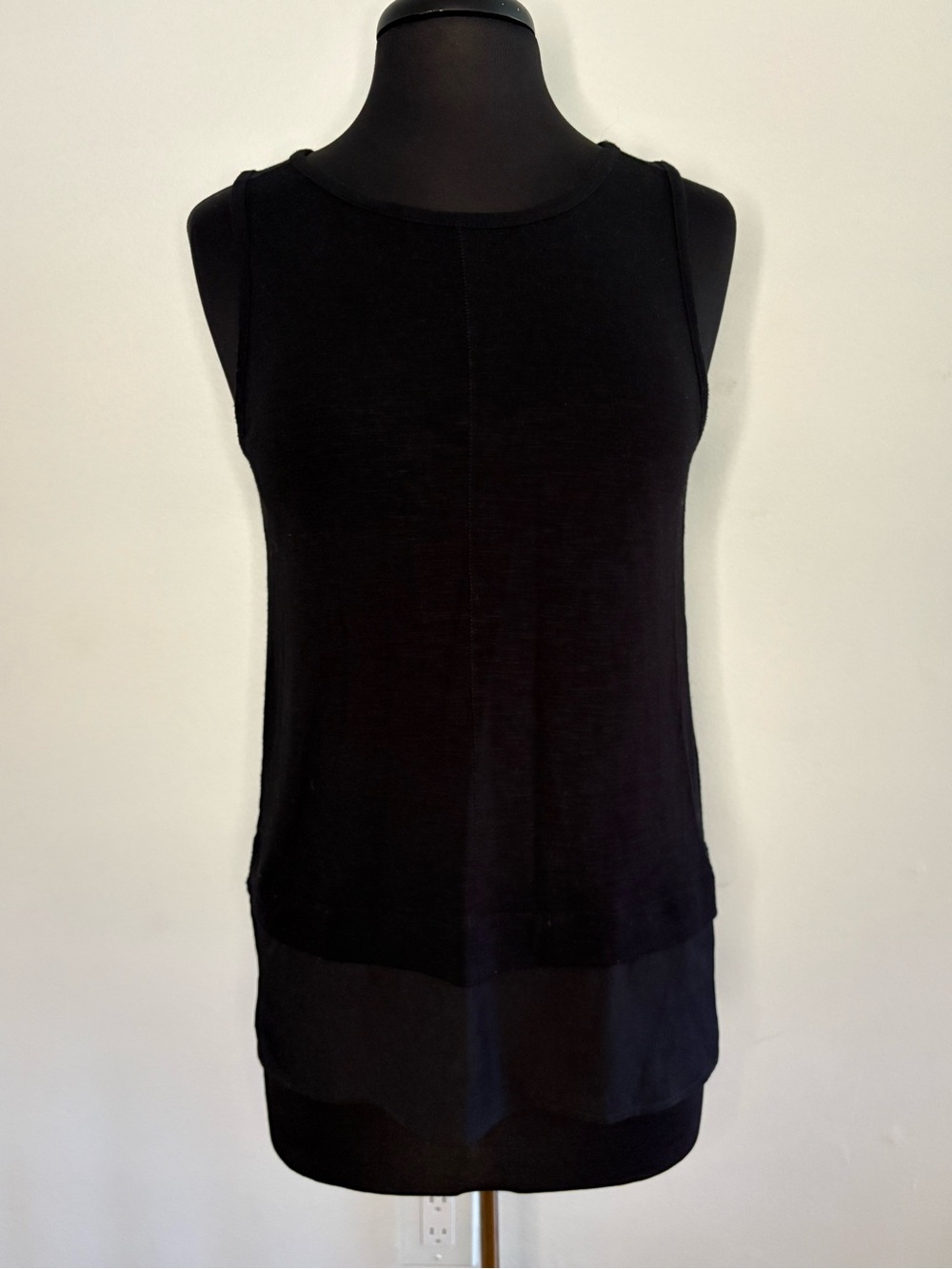 J. Crew Black Layered Sleeveless Tank S